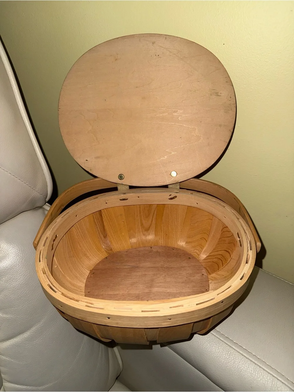 Basket with Scenic Covered Bridge painted on lid